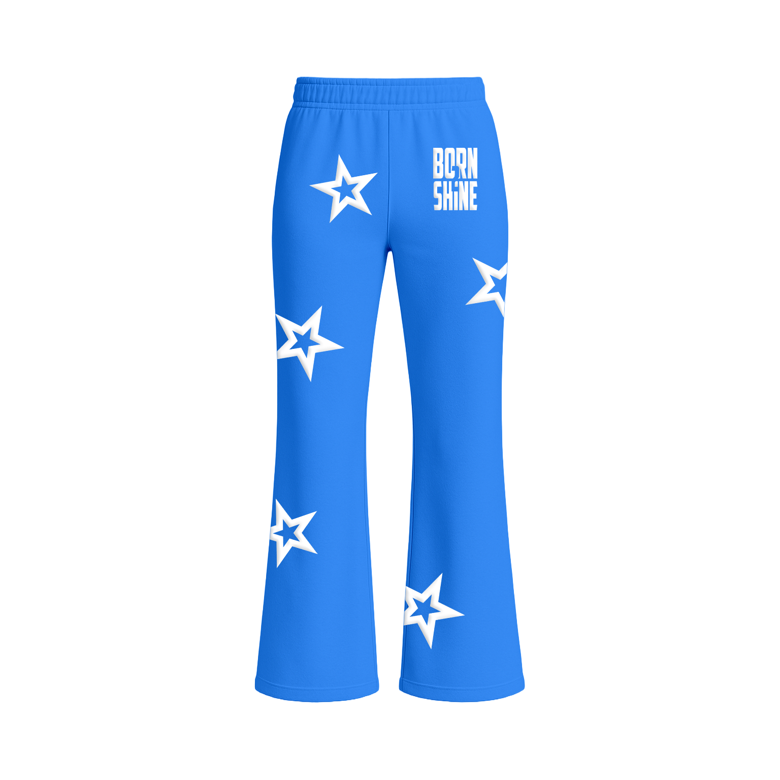 STAR FLARED PANTS - SKY BLUE