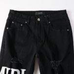 Amr Ripped White Logo Jeans