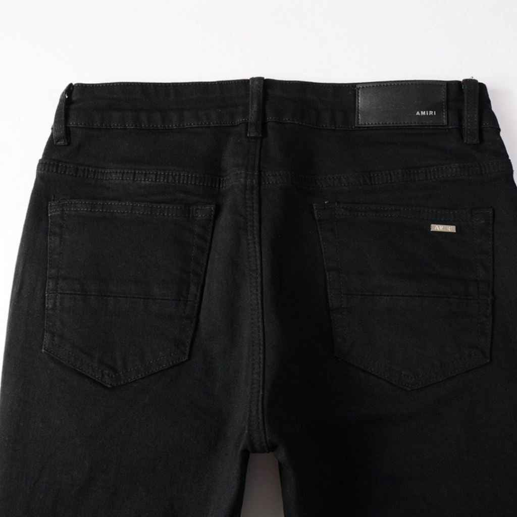 Amr Ripped White Logo Jeans