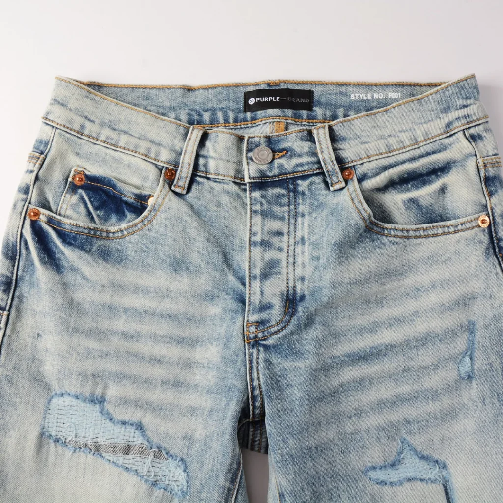 Purple Light Blue Patch Jeans