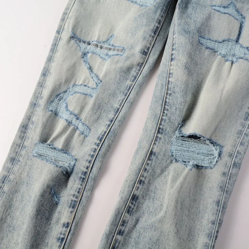 Purple Light Blue Patch Jeans