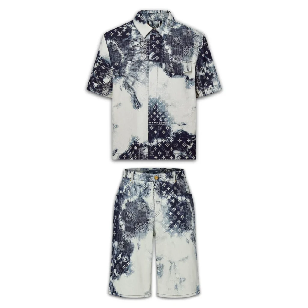 Monogram Denim Short Set