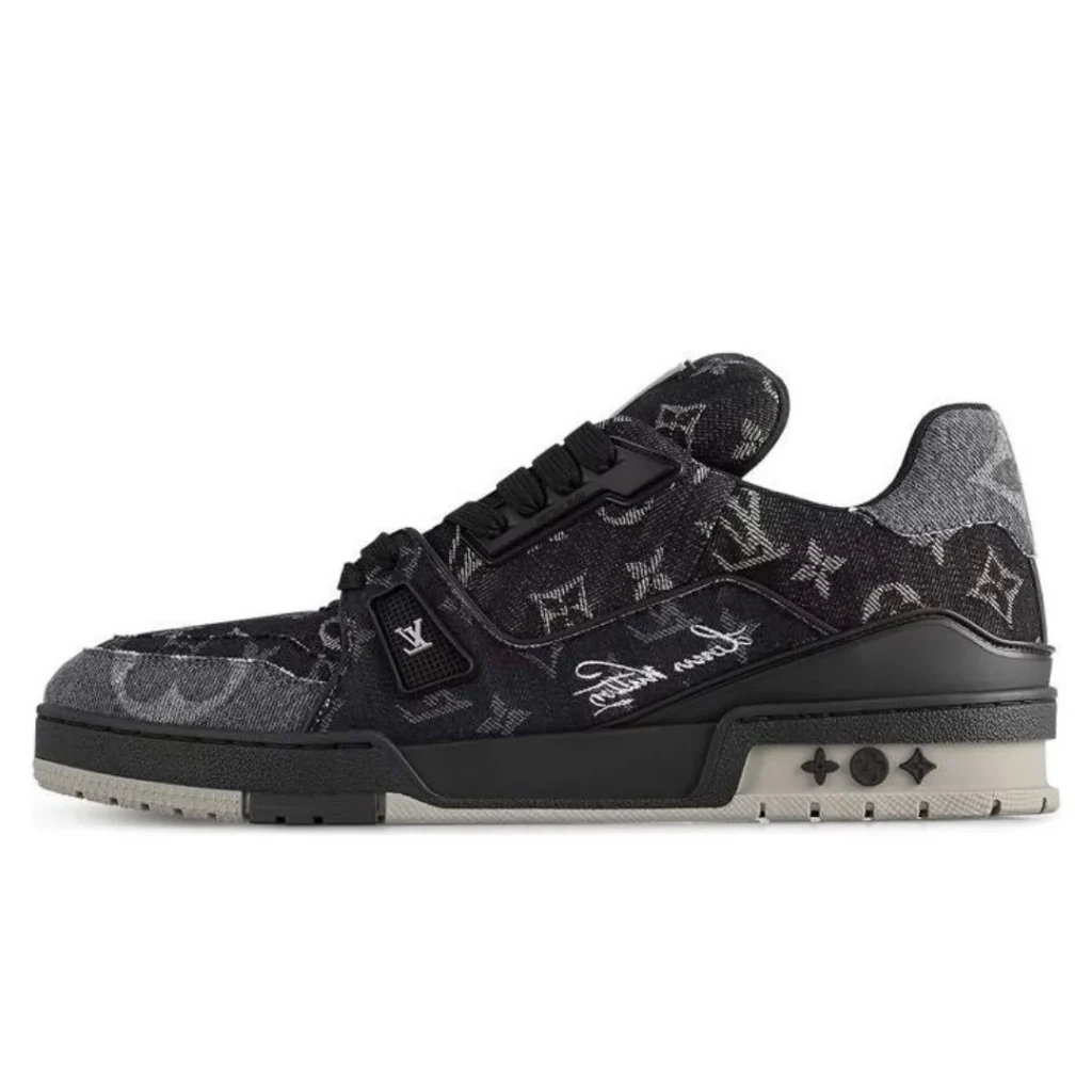 Monogram Black Grey Denim Trainer