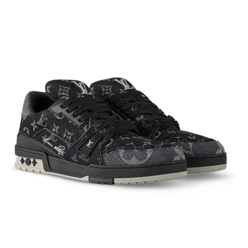 Monogram Black Grey Denim Trainer