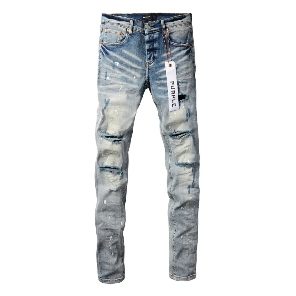 Purple Gradient Ripped Jeans