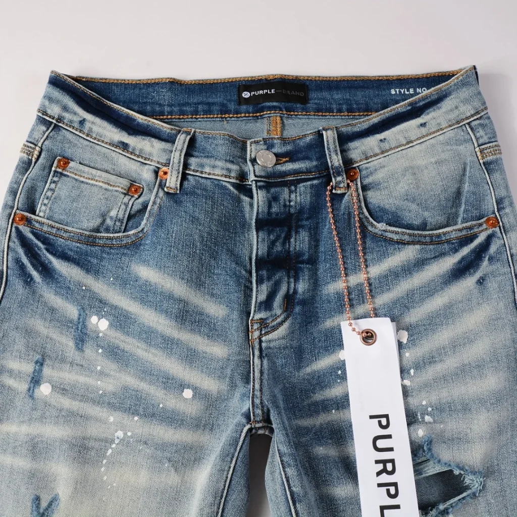 Purple Gradient Ripped Jeans
