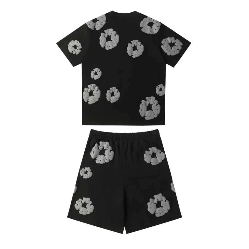 Denim Trs Black Grey Short set