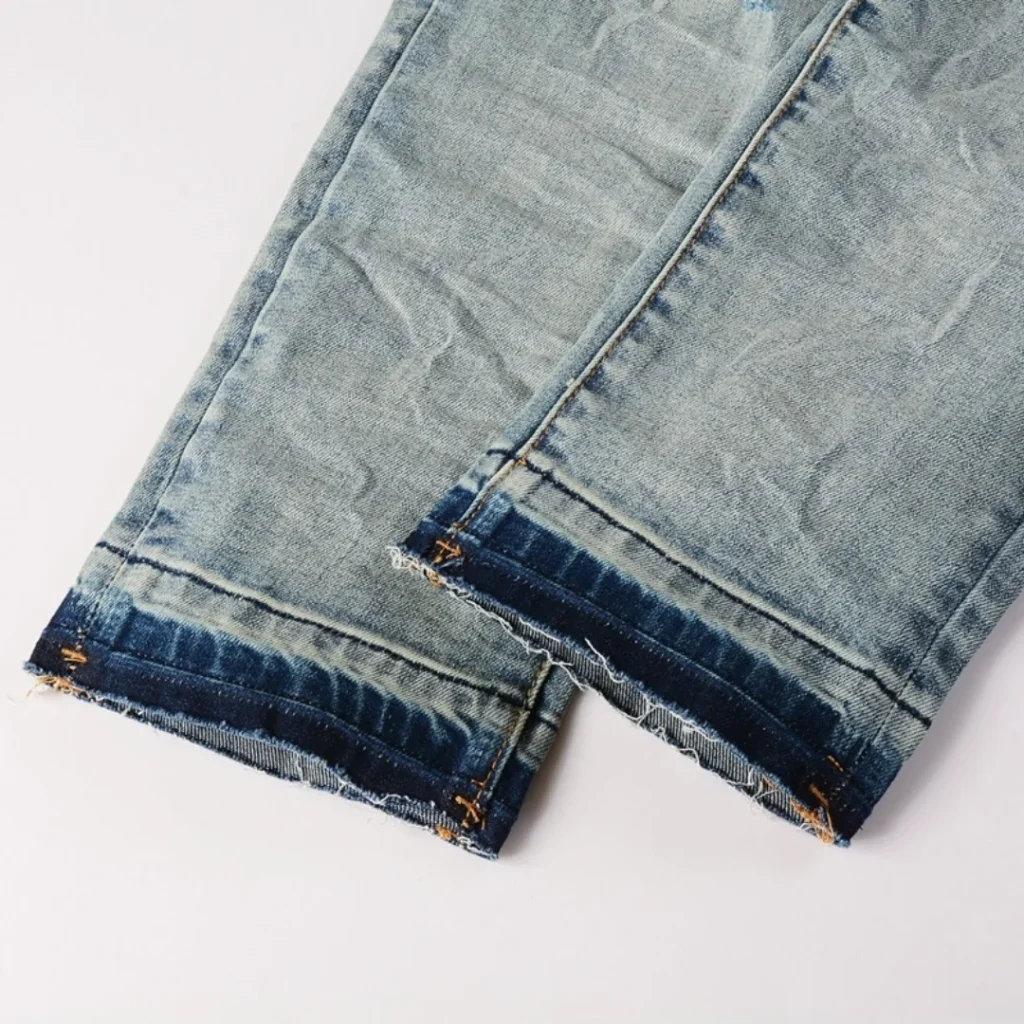 Purple Ripped Blue Jeans