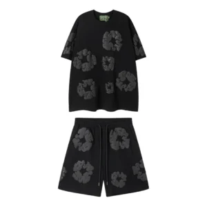 Denim Trs Black Grey Short set