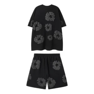 Denim Trs Black Grey Short set