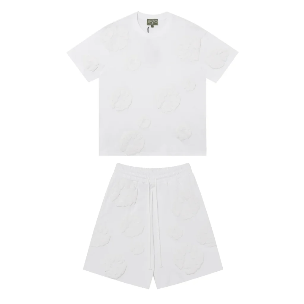 Denim Trs Triple White Short set