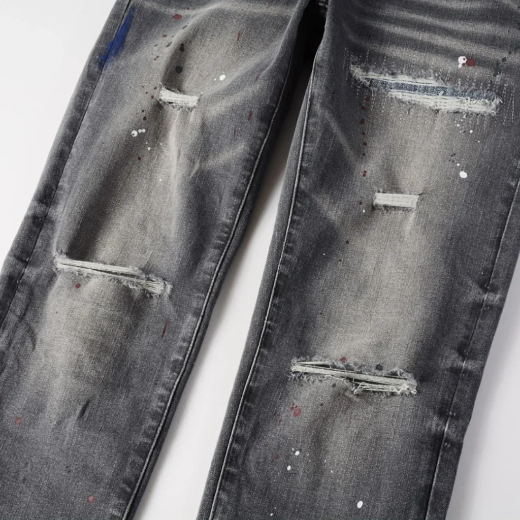 Purple Paint Grey Jeans