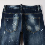 Amr Paint Drip Blue Jeans