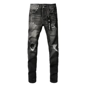 Purple Ripped Grey Black Jeans