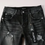 Purple Ripped Grey Black Jeans