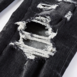 Amr Staggered Logo Black Jeans