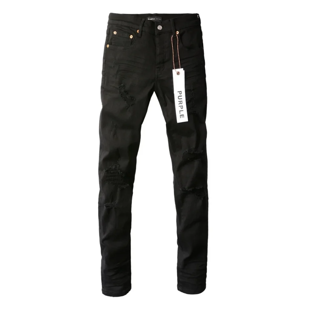 Purple Black Ripped Jeans