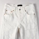 Purple White Ripped Jeans