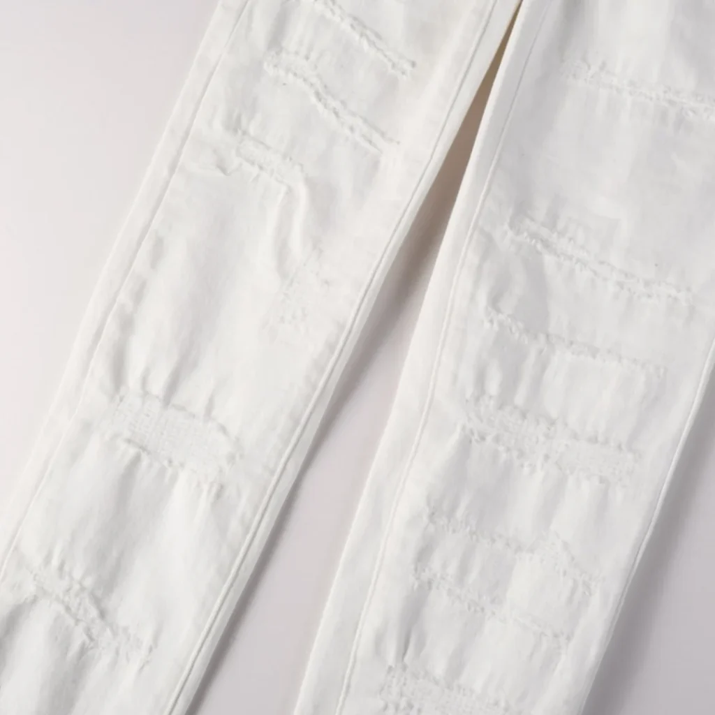 Purple White Ripped Jeans