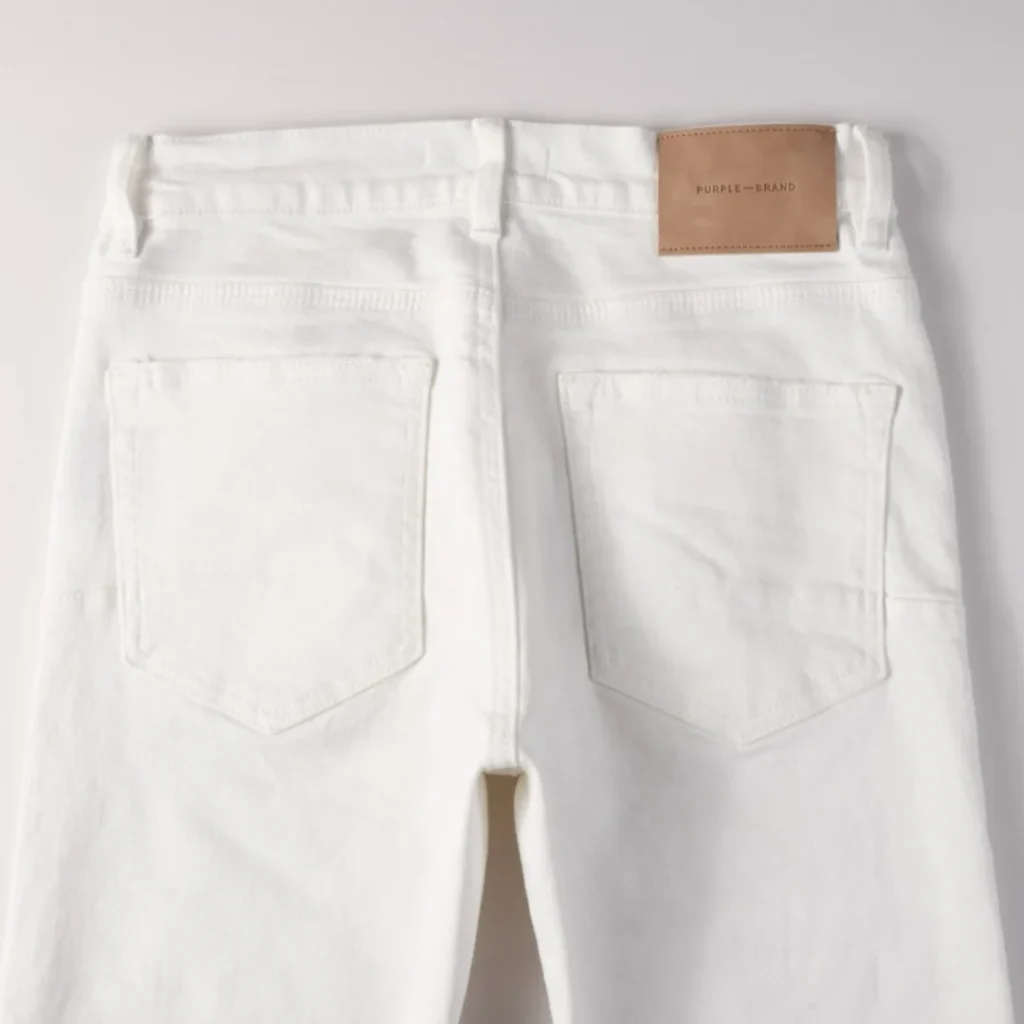 Purple White Ripped Jeans