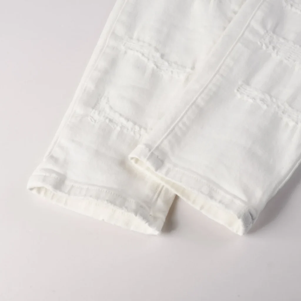 Purple White Ripped Jeans