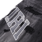 Amr Grey Staggered Logo Jeans